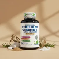 Citrato de magnesio 5 en 1 con sus ingredientes naturales alrededor
