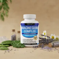 Complejo de magnesio en cápsulas con sus ingredientes naturales alrededor