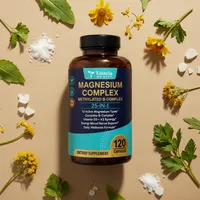 Complejo de magnesio y vitamina B con sus ingredientes naturales alrededor