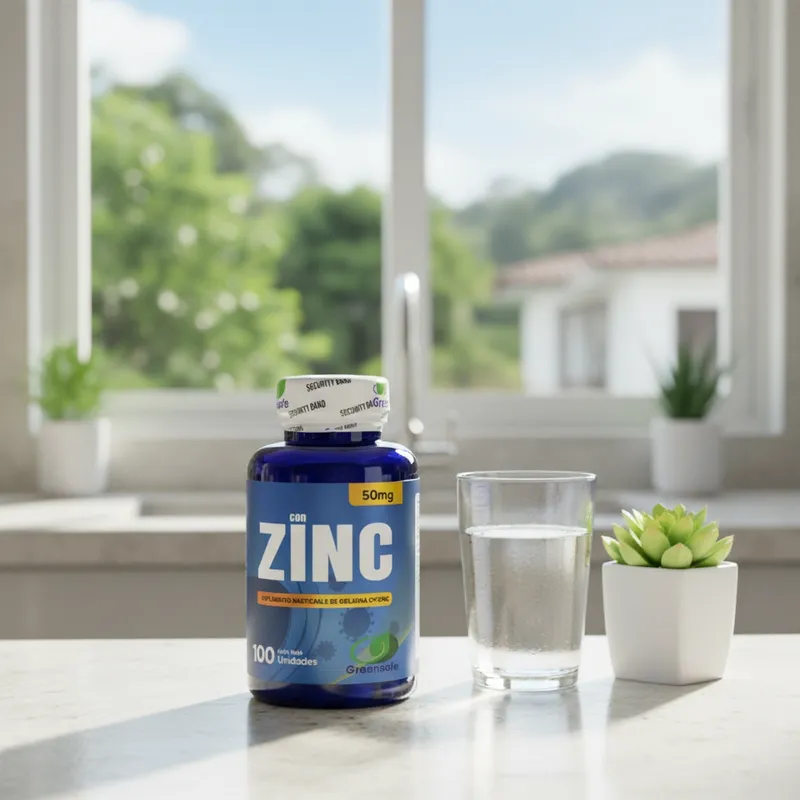 Gomitas de zinc en la cocina de una casa, junto a un vaso de agua