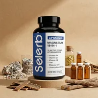 Magnesio liposomal en cápsulas con sus ingredientes naturales alrededor